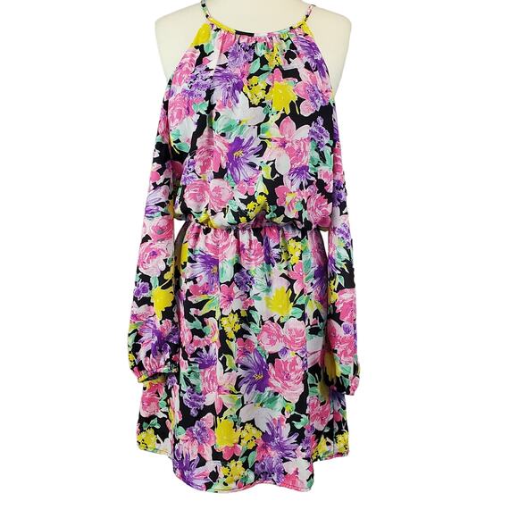 Reformation Charles Henry PInk Floral Whimsy Dress S Puff Sleeves Cottage Fairy - Picture 1 of 13